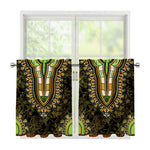 Orange And Black African Dashiki Print Tier Curtains