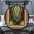 Orange And Black African Dashiki Print Tire Cover With Camera Hole