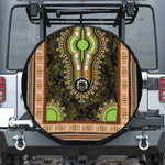 Orange And Black African Dashiki Print Tire Cover With Camera Hole