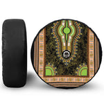 Orange And Black African Dashiki Print Tire Cover With Camera Hole