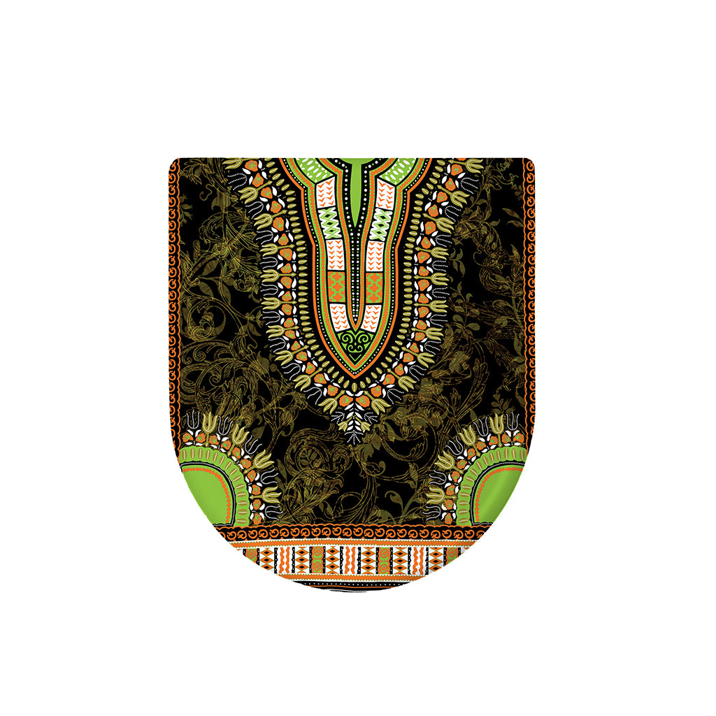 Orange And Black African Dashiki Print Toilet Lid Cover