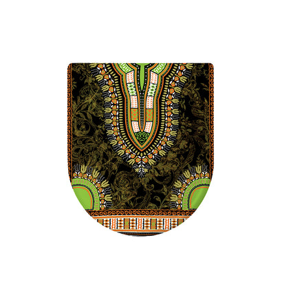 Orange And Black African Dashiki Print Toilet Lid Cover