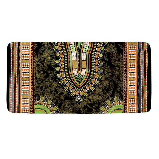 Orange And Black African Dashiki Print Towel