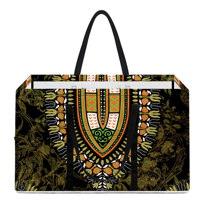 Orange And Black African Dashiki Print Utility Tote Bag