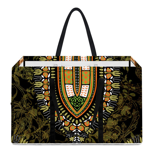 Orange And Black African Dashiki Print Utility Tote Bag