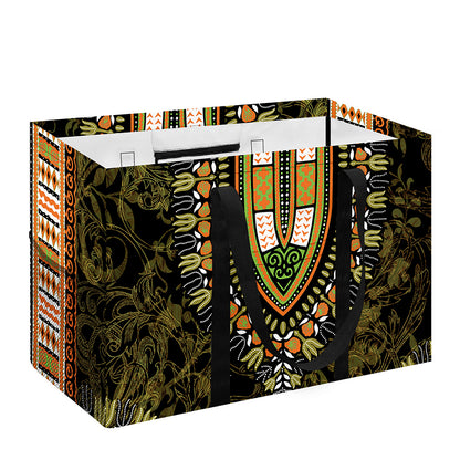 Orange And Black African Dashiki Print Utility Tote Bag