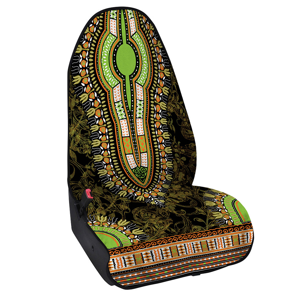 Orange And Black African Dashiki Print Waterproof Car Seat Cover