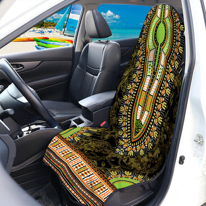 Orange And Black African Dashiki Print Waterproof Car Seat Cover