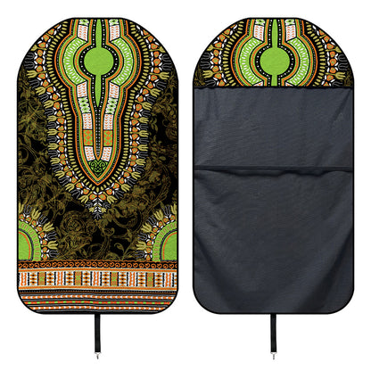Orange And Black African Dashiki Print Waterproof Car Seat Cover