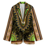 Orange And Black African Dashiki Print Women's Cotton Blazer
