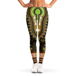 Orange And Black African Dashiki Print Women's Leggings