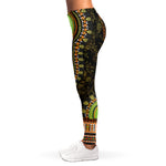 Orange And Black African Dashiki Print Women's Leggings