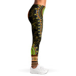 Orange And Black African Dashiki Print Women's Leggings
