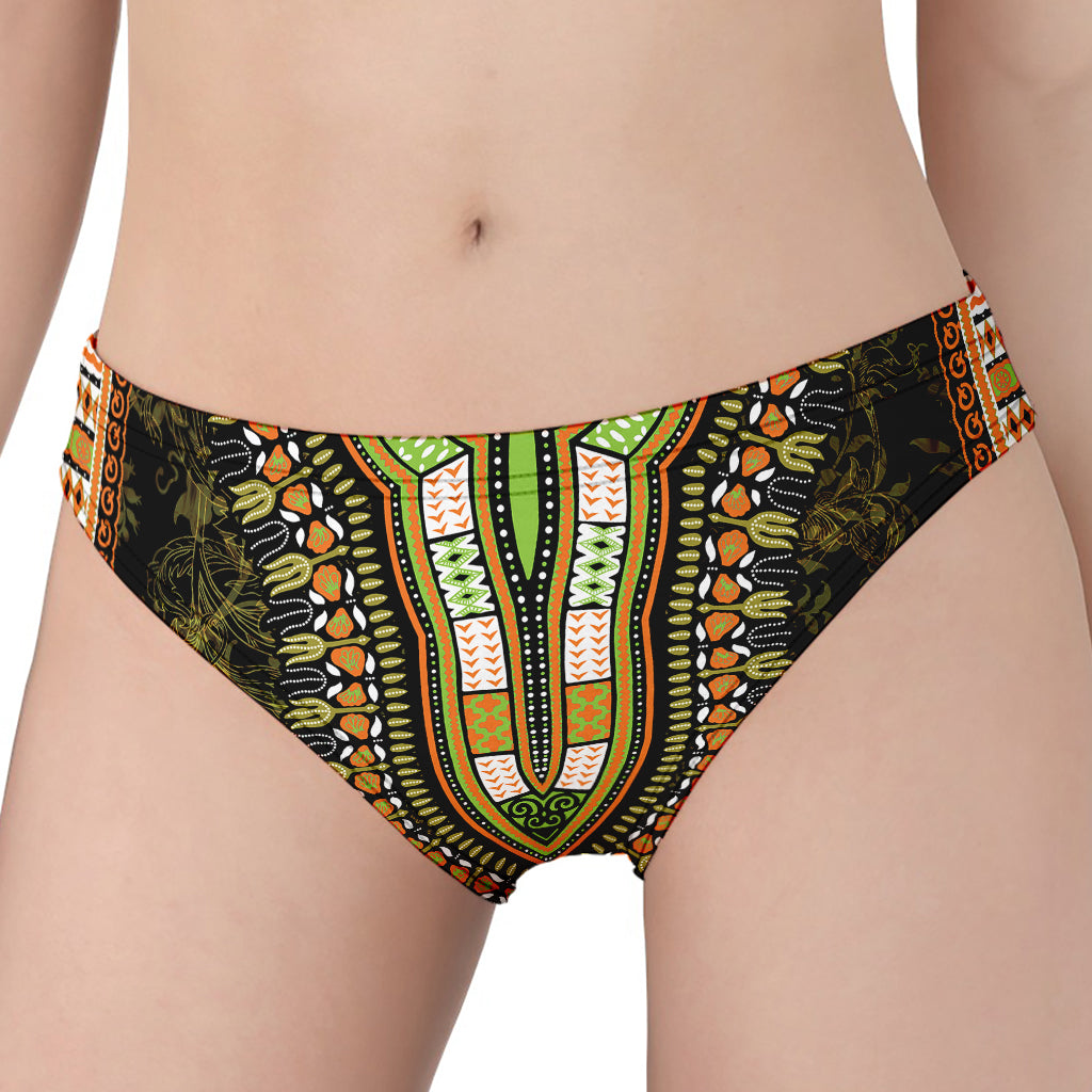 Orange And Black African Dashiki Print Women's Panties