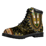 Orange And Black African Dashiki Print Work Boots