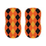 Orange And Black Argyle Pattern Print Bar Stool Covers