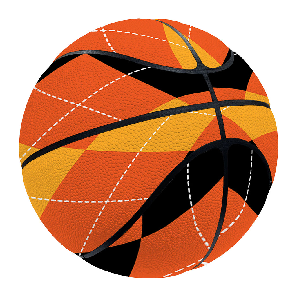 Orange And Black Argyle Pattern Print Basketball