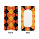 Orange And Black Argyle Pattern Print Changing Pad Cover