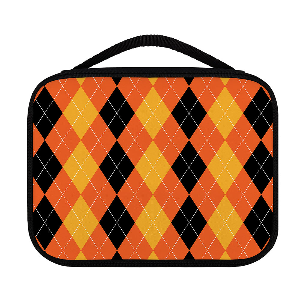 Orange And Black Argyle Pattern Print Classic Bible Case