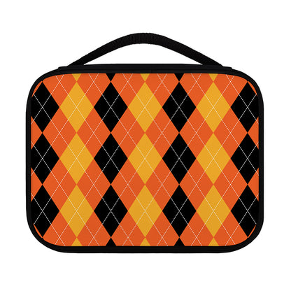 Orange And Black Argyle Pattern Print Classic Bible Case