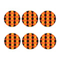 Orange And Black Argyle Pattern Print Coaster Set