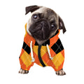 Orange And Black Argyle Pattern Print Dog Zip Up Hoodie
