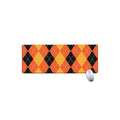 Orange And Black Argyle Pattern Print Extended Mouse Pad