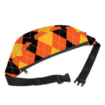 Orange And Black Argyle Pattern Print Fanny Pack