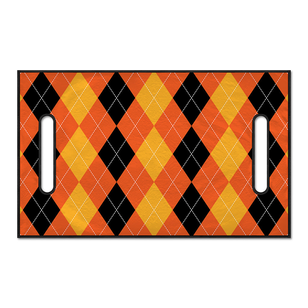 Orange And Black Argyle Pattern Print Golf Cart Seat Cover