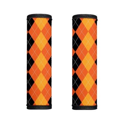 Orange And Black Argyle Pattern Print Handle Covers