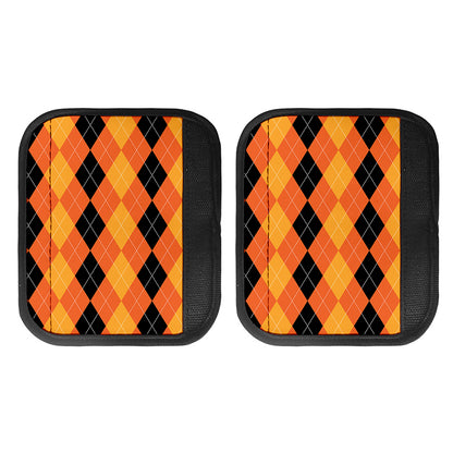Orange And Black Argyle Pattern Print Handle Covers
