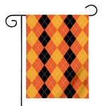 Orange And Black Argyle Pattern Print House Flag