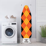 Orange And Black Argyle Pattern Print Ironing Board Cover