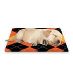Orange And Black Argyle Pattern Print Pet Cooling Mat Cover