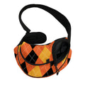 Orange And Black Argyle Pattern Print Pet Sling Carrier