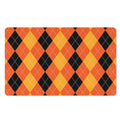 Orange And Black Argyle Pattern Print Polyester Doormat