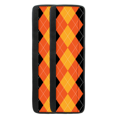 Orange And Black Argyle Pattern Print Refrigerator Handle Covers