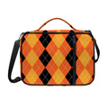 Orange And Black Argyle Pattern Print Shoulder Strap Bible Bag