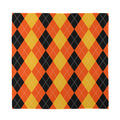 Orange And Black Argyle Pattern Print Silk Bandana