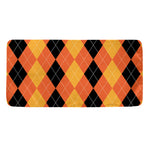 Orange And Black Argyle Pattern Print Towel