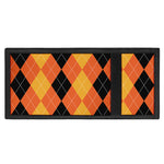 Orange And Black Argyle Pattern Print Trifold Wallet
