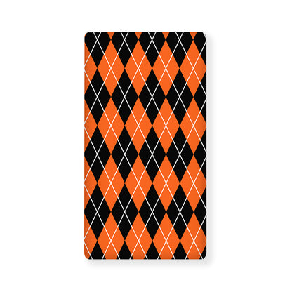 Orange And Black Argyle Print Baby Crib Sheet