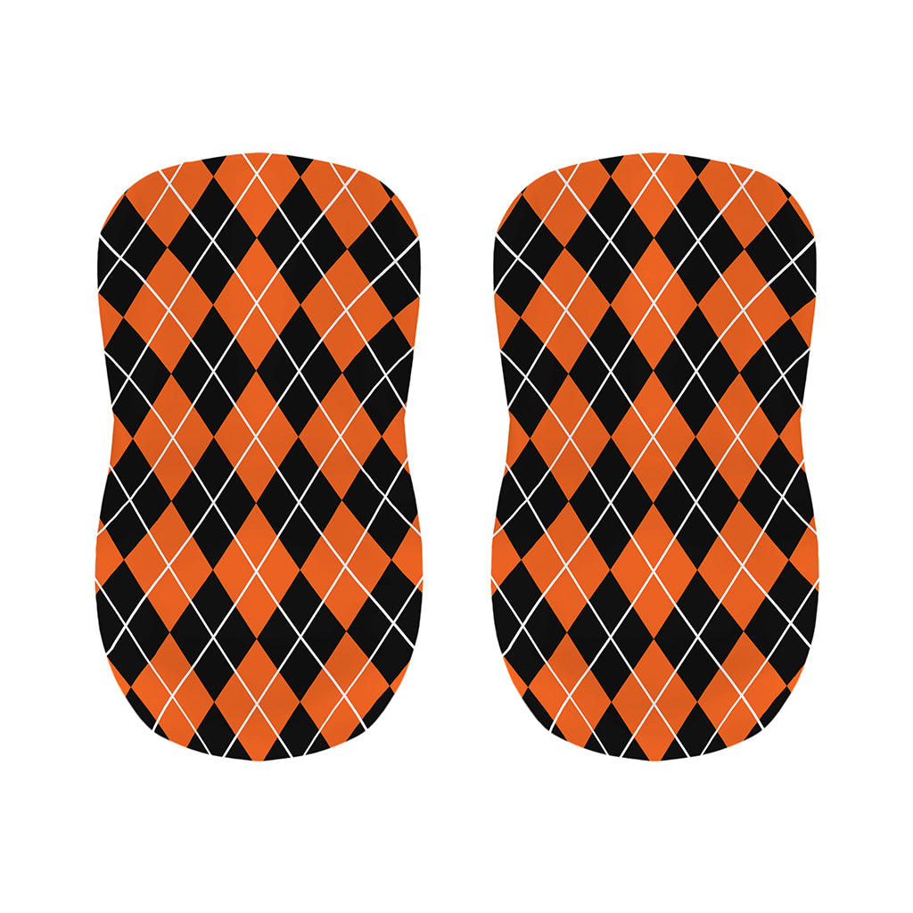 Orange And Black Argyle Print Bar Stool Covers
