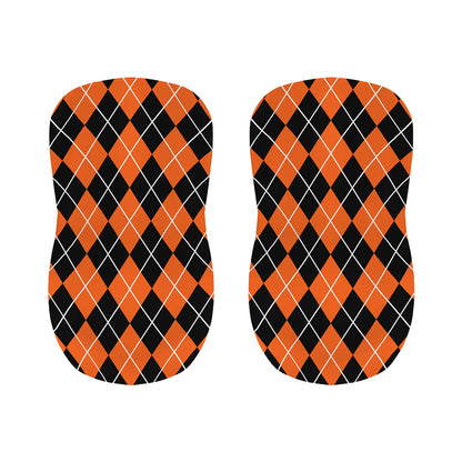 Orange And Black Argyle Print Bar Stool Covers