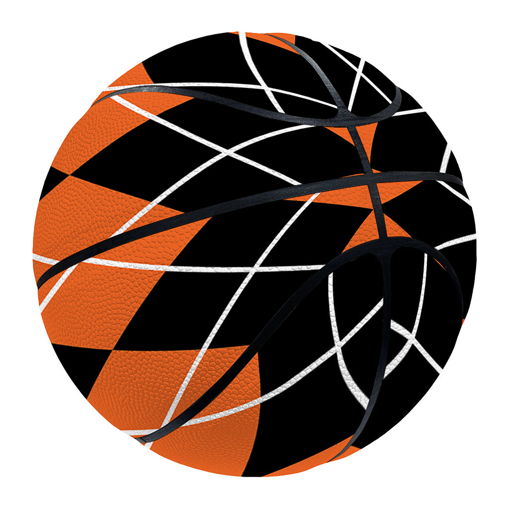 Orange And Black Argyle Print Basketball