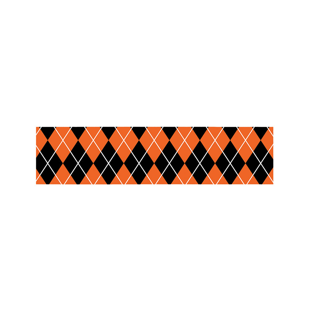 Orange And Black Argyle Print Bed Runner