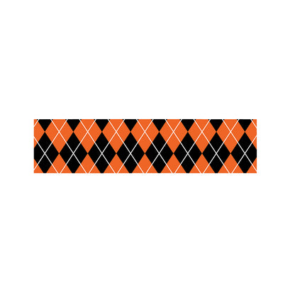 Orange And Black Argyle Print Bed Runner