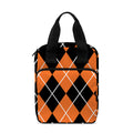 Orange And Black Argyle Print Bible Tote Bag