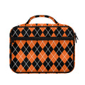 Orange And Black Argyle Print Briefcase Bible Bag