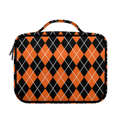 Orange And Black Argyle Print Briefcase Bible Bag